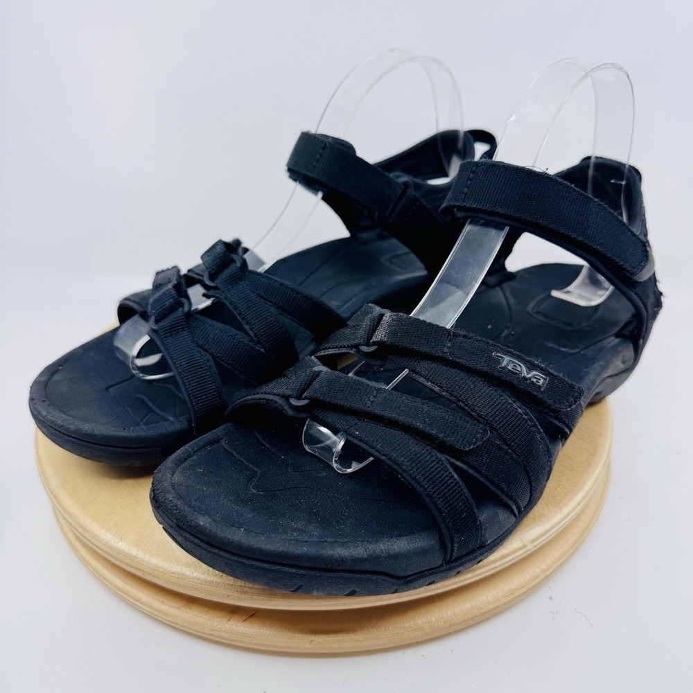 Teva Tirra Sandals Women's 9 Black Adjustable Strappy Walking Comfort Shoes